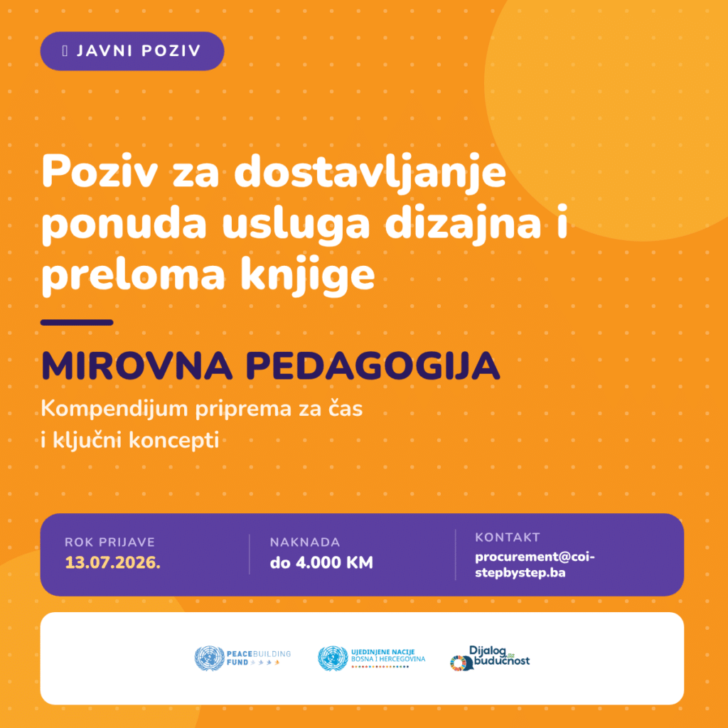 Poziv za dostavljanje ponuda usluga dizajna i preloma knjige - InŠkola za mir