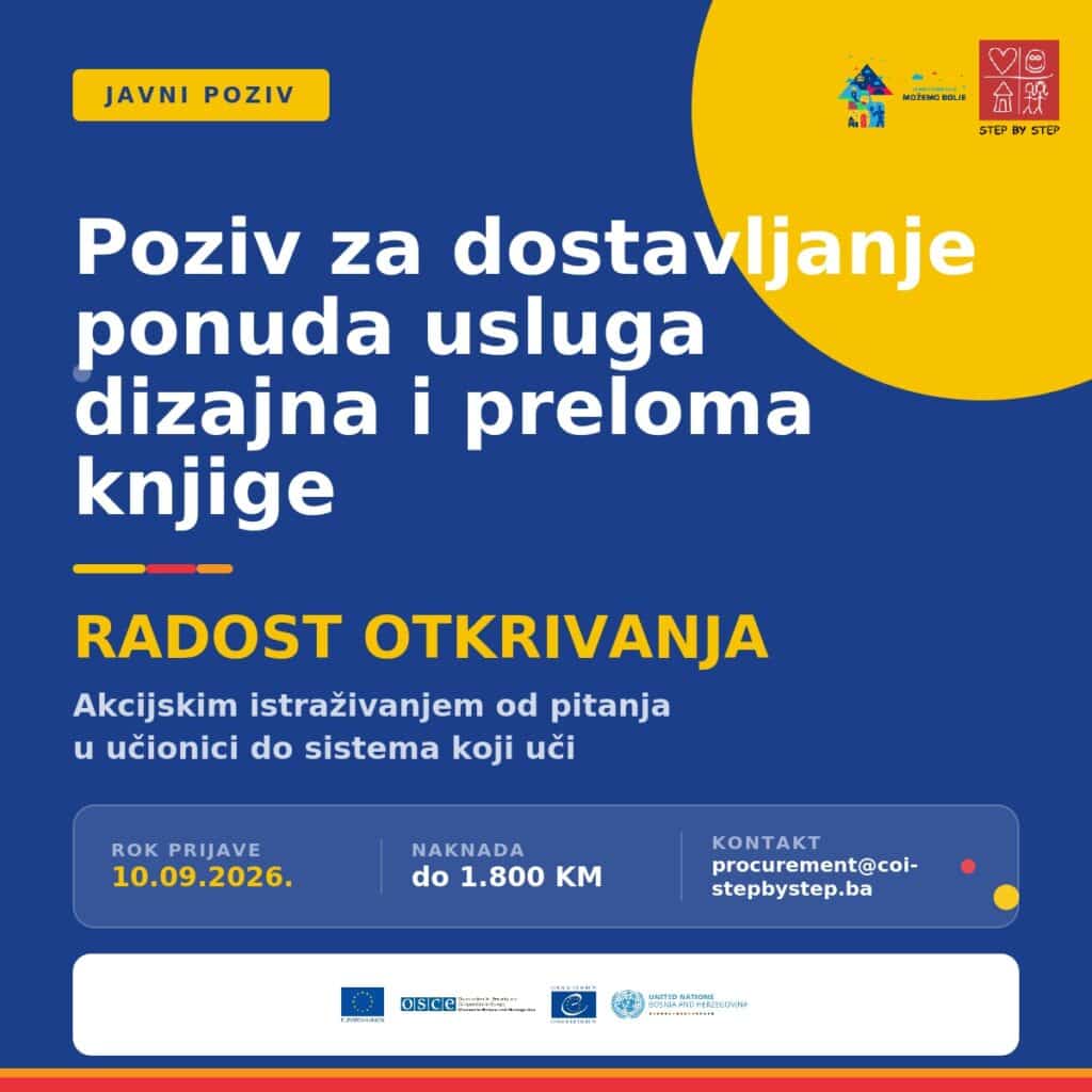 Poziv za dostavljanje ponuda usluga dizajna i preloma knjige
